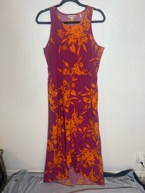 Toad&Co Sunkissed Maxi Dress Quick-Dry Fabric UPDF 50+ pockets Pink Orange